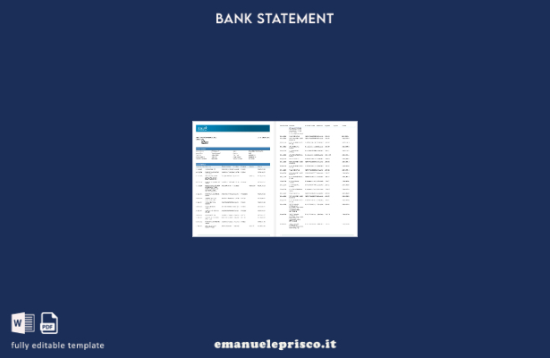 modello di pagine di parole dell'estratto conto bancario Zimbabwe Ecobank in sti